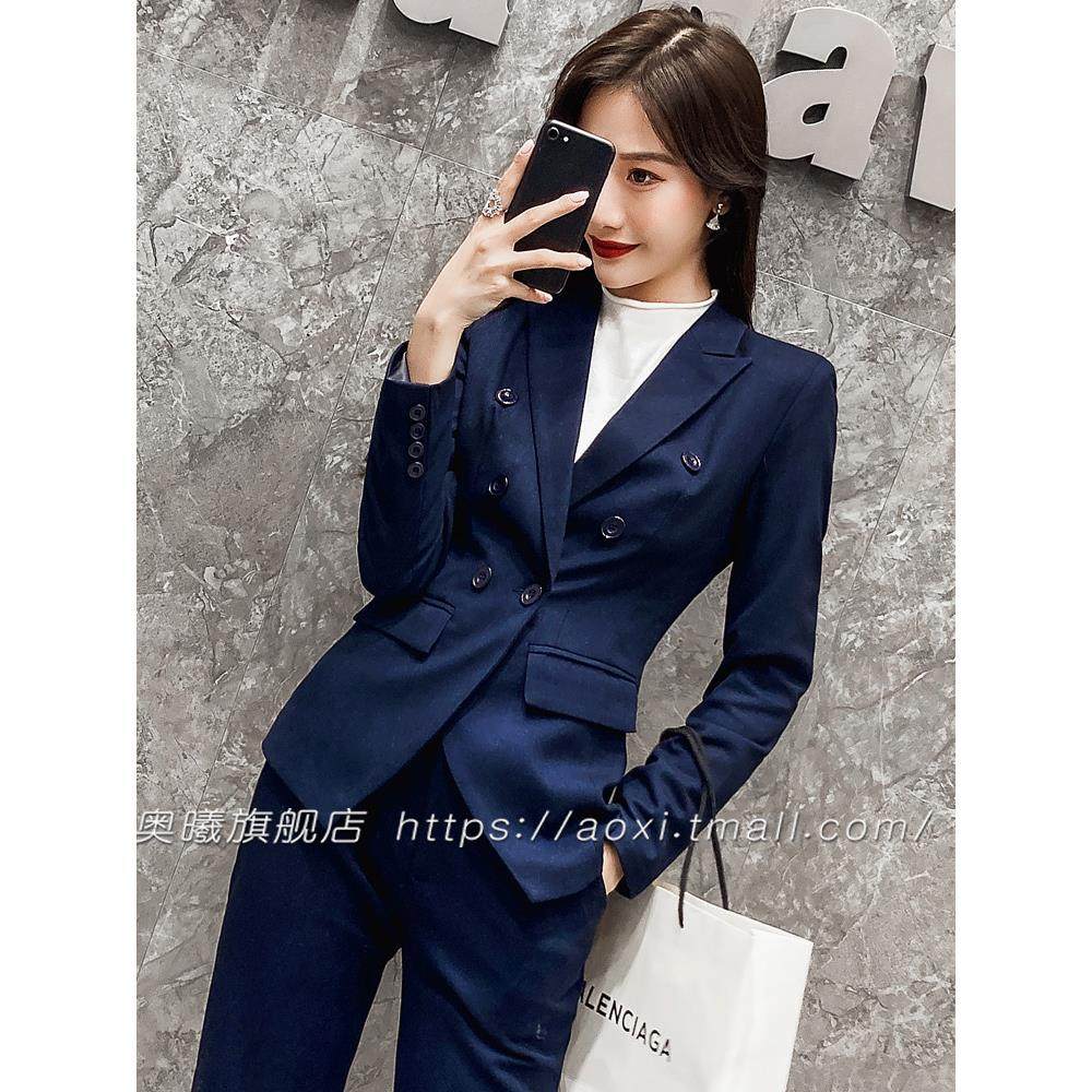 黑色西装套装女2024新款春季气质小个子高级感职业工装西服外套装