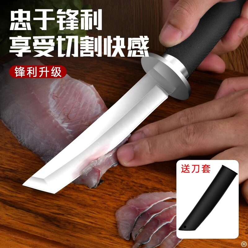 手把肉吃肉小刀日式户外露营切肉水果刀家用便携随身武士直刀开刃