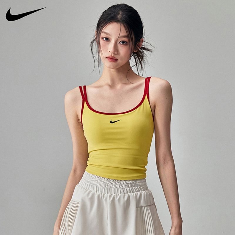 nike耐克吊带背心女健身瑜伽服普拉提文胸带胸垫防震美背运动内衣