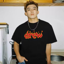 DREW BEE新款夏装情侣半袖潮牌美式嘻哈复古重磅纯棉短袖t恤男款