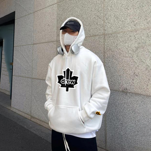 外套 重磅学生宽松潮牌高级感长袖 DREW BEE连帽卫衣男春秋硬挺美式