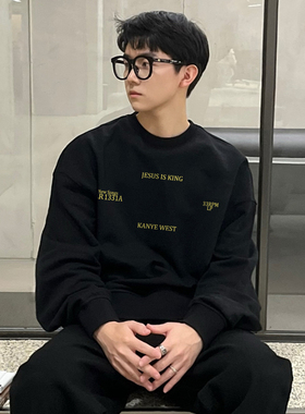 RRR123 X CPFM圆领卫衣男春秋季长袖宽松套头潮流t恤打底衫上衣