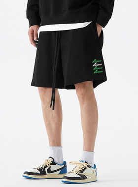 WE11DONE KONNE短裤男夏季潮牌宽松休闲潮流运动沙滩裤五分裤子