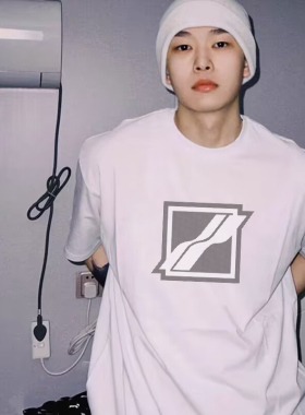 WE11DONE KONNE短袖t恤男夏装美式复古重磅白色衣服纯棉体恤上衣