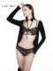 内衣套装 纯欲蕾丝挂脖绑带聚拢三点式 边界系列 「LA」致命女人