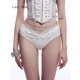 缎面蕾丝边性感系带镂空中低腰三角内裤 「LA」欲梦沦陷 法式 女
