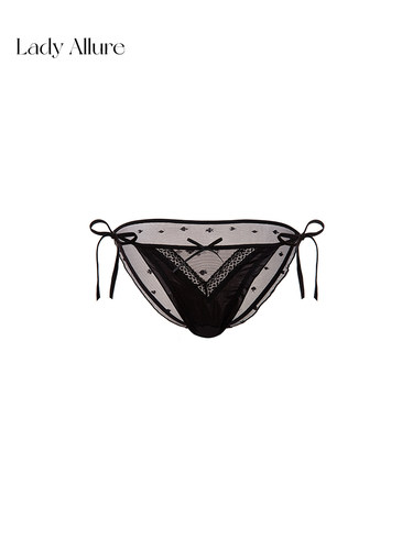 温柔缎面蕾丝系带火辣三角裤