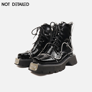新品 秋季 弹簧马丁靴厚底系带女短靴情侣款 NOT闭店清仓