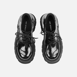 男女同款 notdetailed原创圆头破坏金属德比鞋 厚底增高情侣鞋