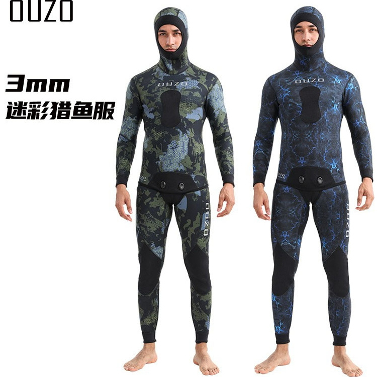 新款1.5MM3MM分体光皮7MM加厚保暖潜水服赶海防水母深潜渔猎湿衣
