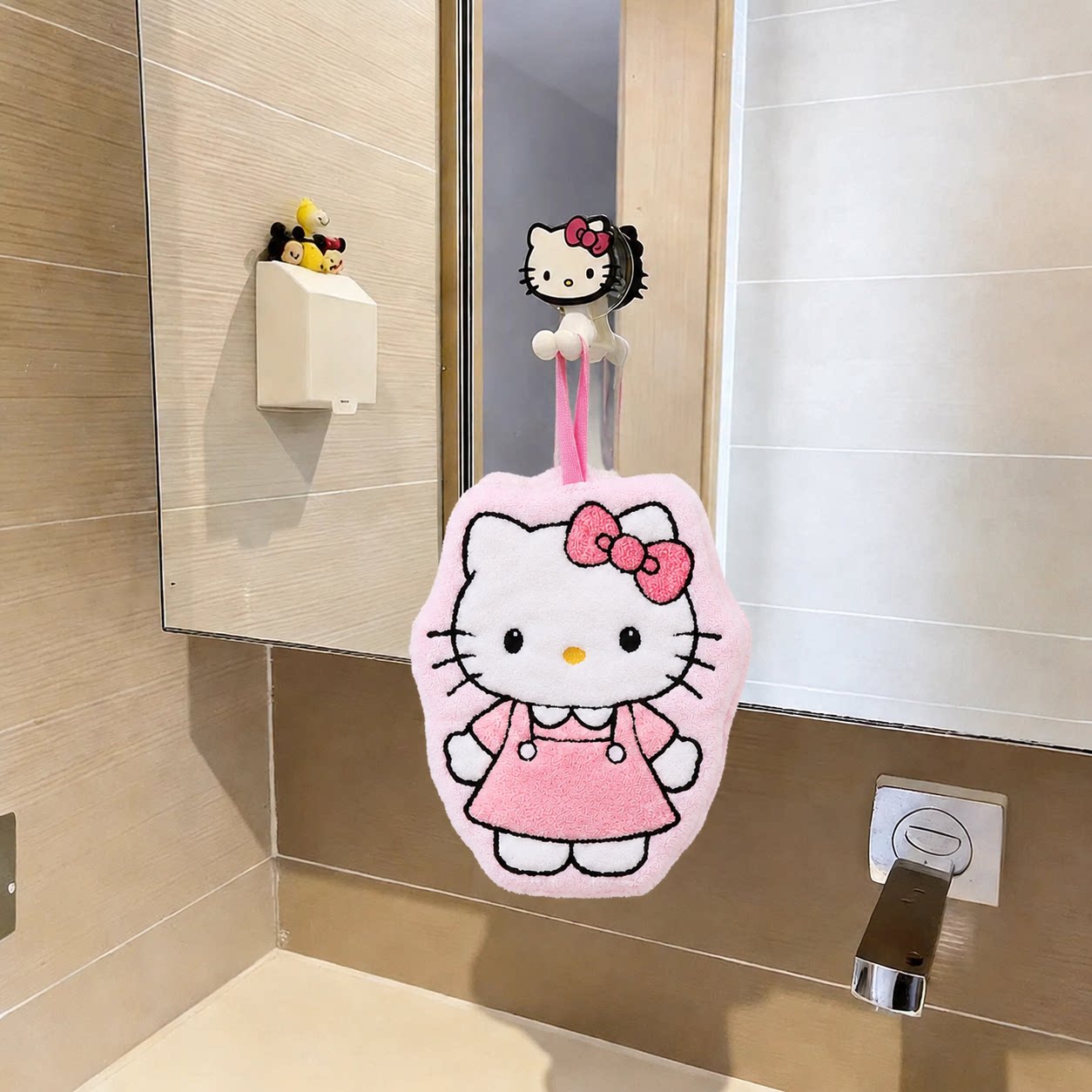 HelloKitty擦手毛巾挂式厨房抹手毛巾加厚可爱高颜值化妆室擦手布