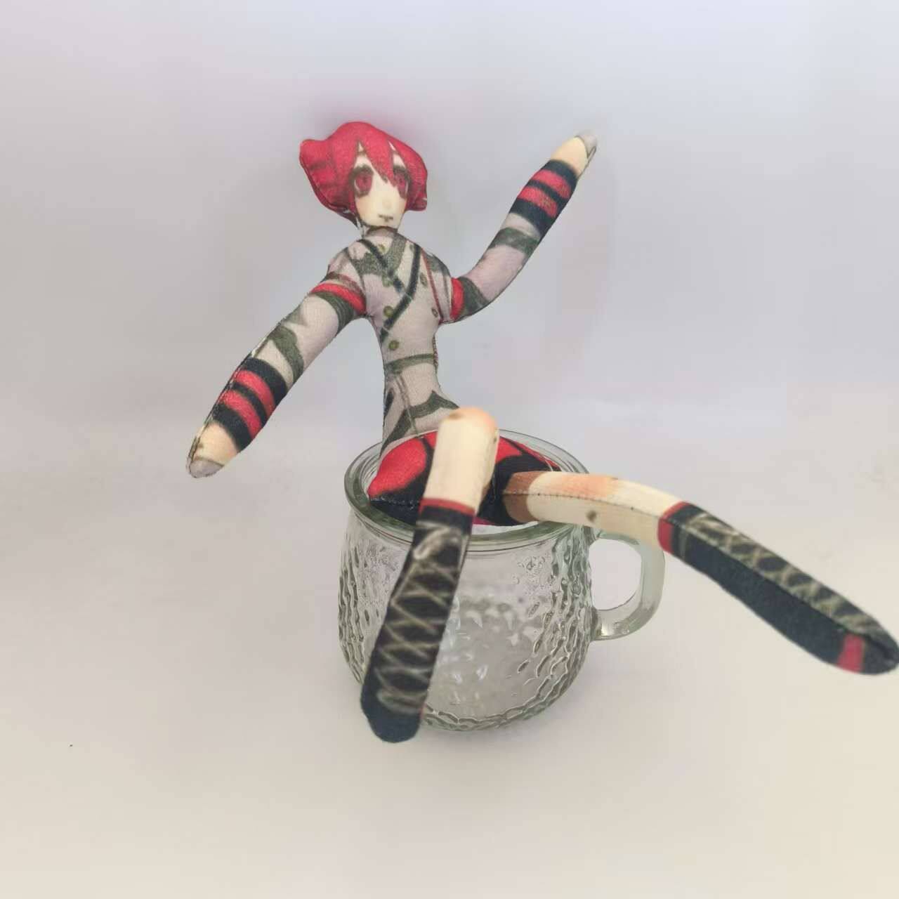 新款二次元红色双马尾重音teto抽象玩偶四肢可动毛绒玩偶