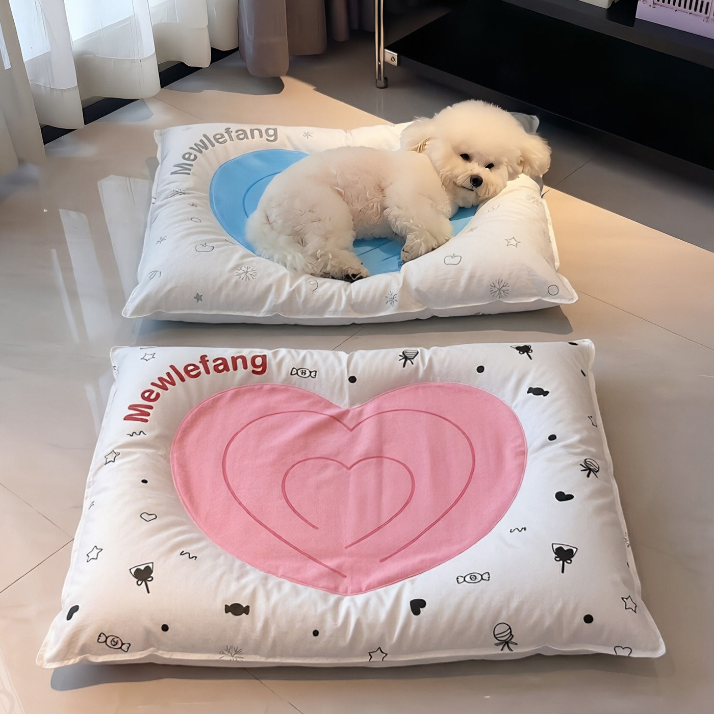 Lazy pets爱心宠物冰垫狗窝夏季凉感趴趴垫猫咪睡觉凉席降温垫子