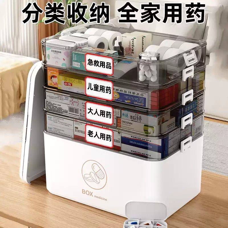 超大号药箱家庭装大容量家用医药箱多层药品药物收纳盒医疗急救箱