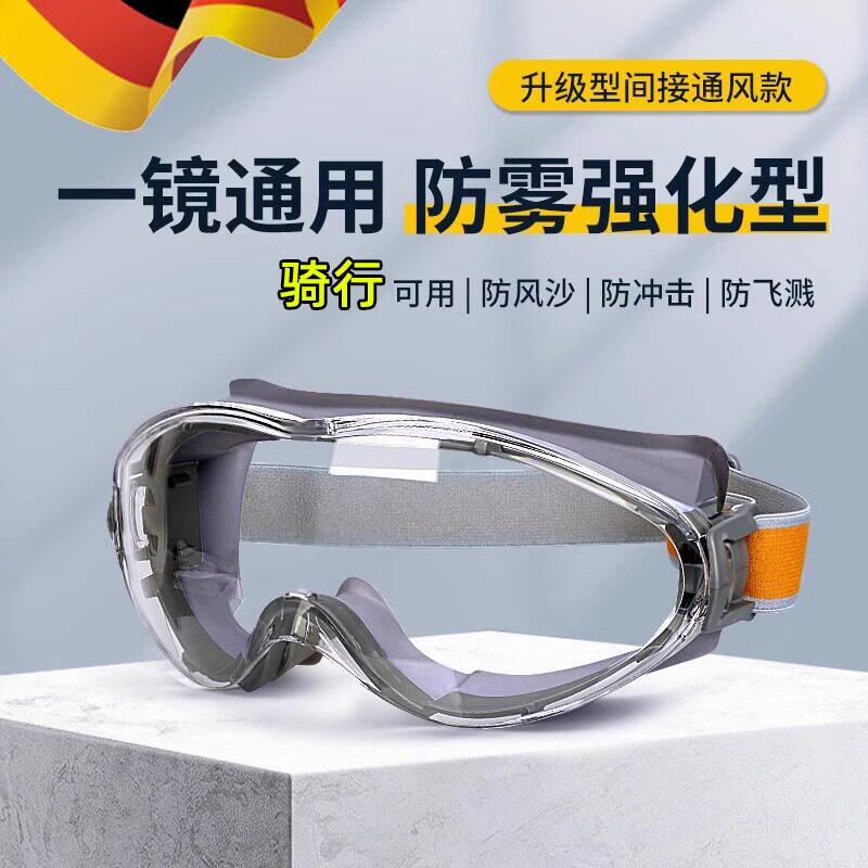 德国骑行护目镜飞溅防灰尘不起雾面罩防风劳保防护挡风眼镜漂流