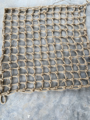 手工编织支持定制尺寸正方形麻绳网格网吊顶墙面装饰围栏网护栏网