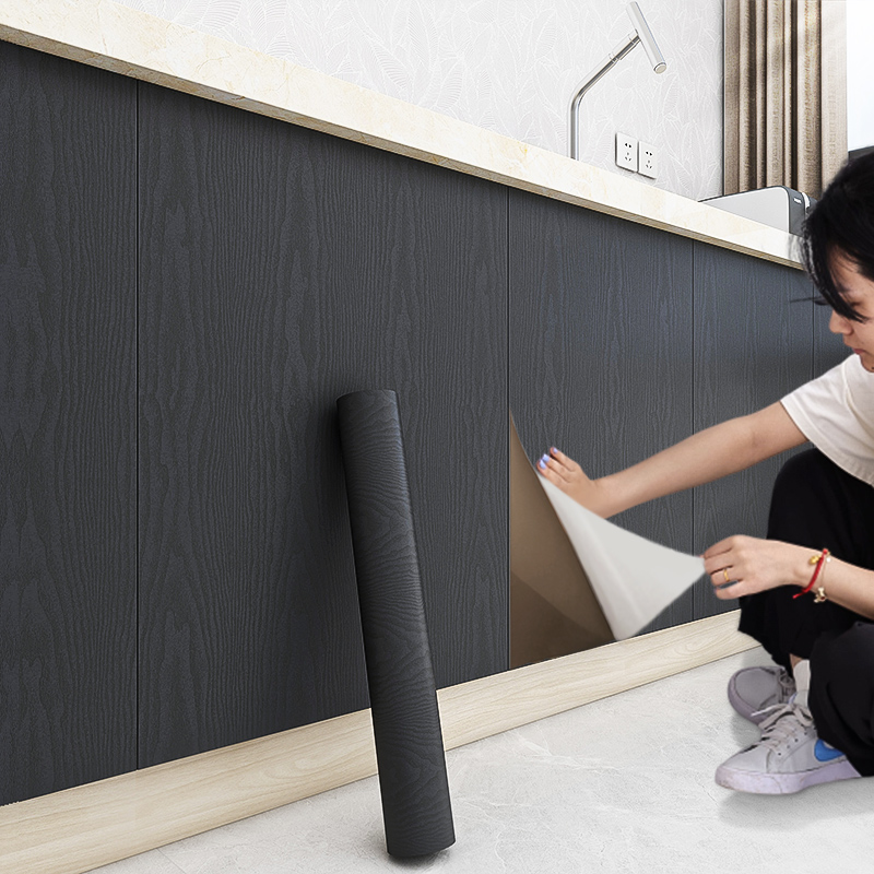 黑色贴纸自粘家具翻新改色