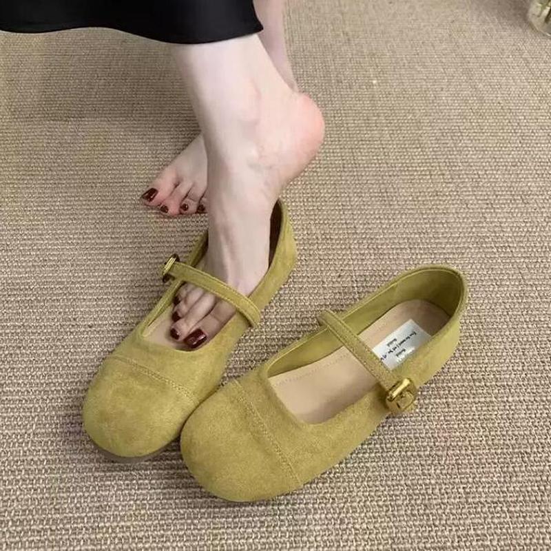 浅口单鞋女款春秋2025新款法式复古温柔仙女玛丽珍女鞋平底豆豆鞋