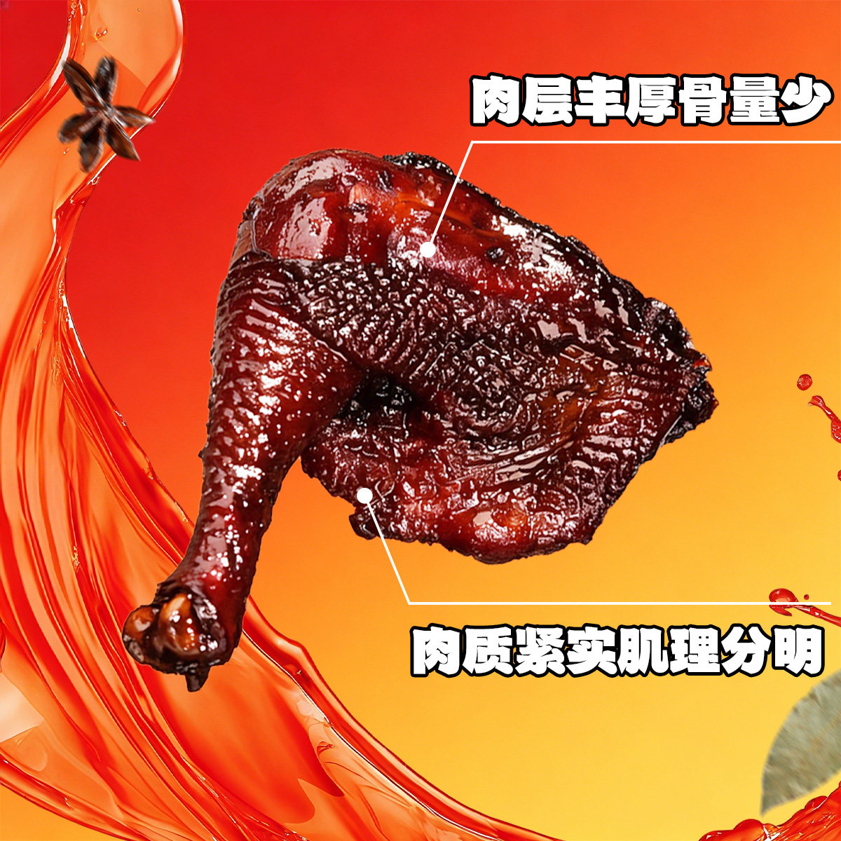 翅沃蜜汁手枪腿福鼎正宗鸡腿锁鲜真空包装卤味熟食网红传统古法