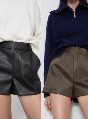 Women's Bright Pocket Solid Loose Shorts亮面口袋纯色宽松短裤