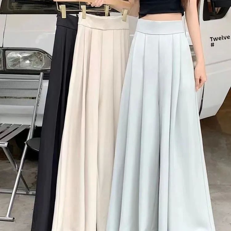 High waisted and slimming casual pants高腰垂感显瘦休闲长裤女