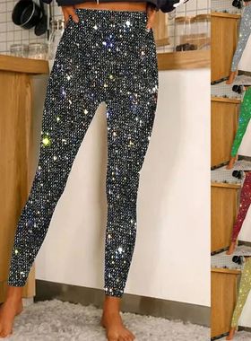 Elastic sequined leggings for outerwear女 弹力亮片外穿打底裤