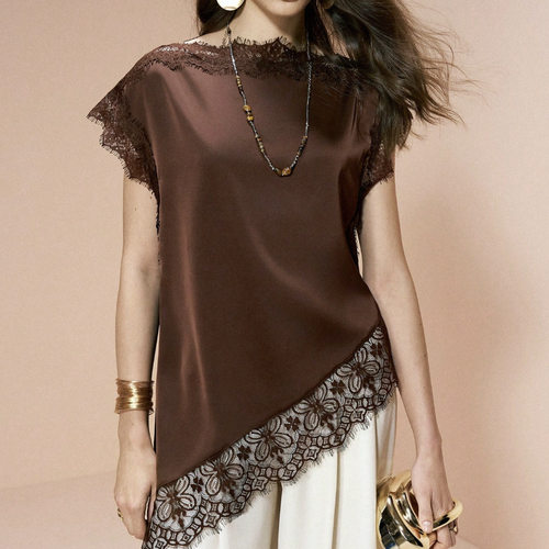 蕾丝拼接无袖女士上衣Lace patchwork sleeveless women's top