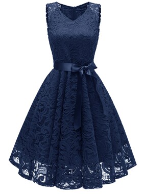 V-neck sleeveless sexy lace dress 女士V领无袖性感蕾丝连衣裙