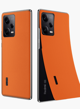 适用于Redmi Note12Turbo素皮后膜防指纹原机素皮纹理红米NOTE12手机背膜Note12pro手机素皮背膜防指纹