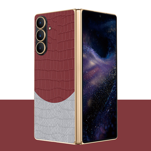 适用三星w24撞色素皮背膜三星w23手机素皮膜三星w25背膜贴三星w26后盖保护膜