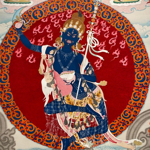 黑忿怒空行母 电子图片装饰喷绘临摹素材