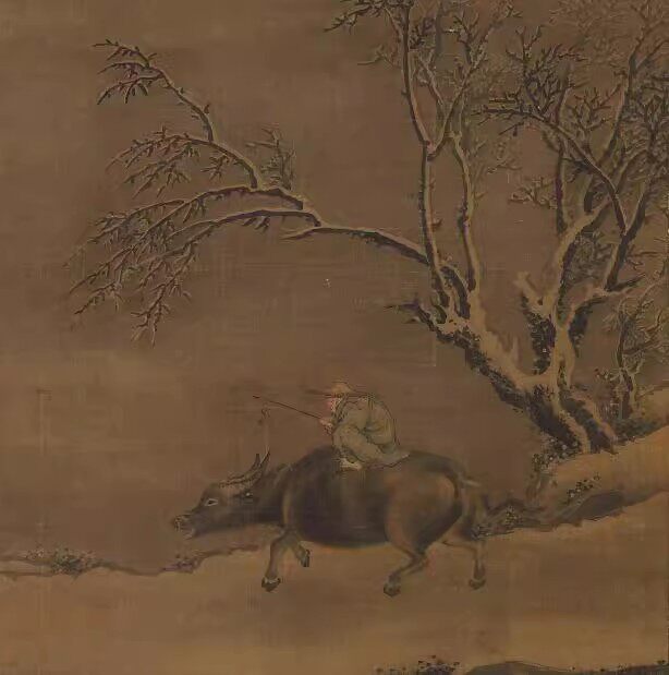 南宋 牧溪 牧牛图高清电子图片装饰喷绘临摹素材