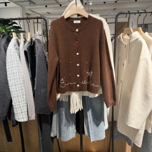 indiciatheL2D5KS237专柜正品标记女装开衫羊毛针织衫吊牌价1489