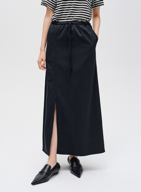 indiciaF2C4QZ413C专柜正品标记女装文艺开叉百搭半身裙吊牌价989