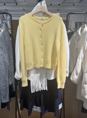 indiciaF2A5KS059F专柜正品标记女装简约黄色开衫针织衫吊牌价639