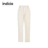 米色百搭直筒休闲裤 indiciaF2D4KZ831N专柜正品 标记女装 吊牌价599