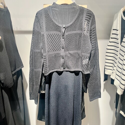 Indicia6B405KS254F专柜正品标记女装长袖镂空针织开衫吊牌价539