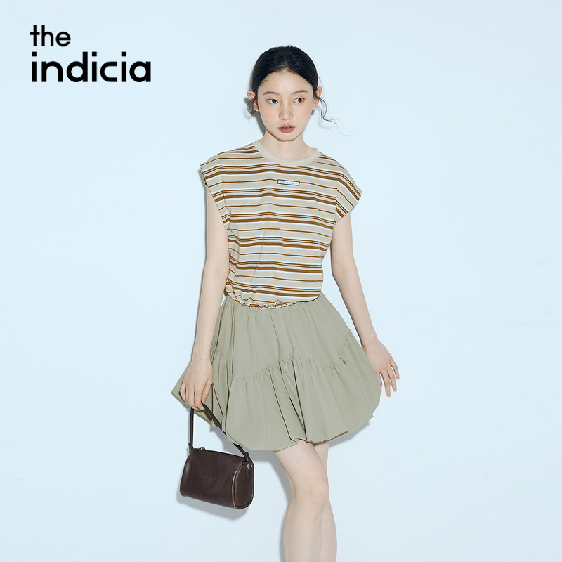 the indiciaL2B6LQ167专柜正品标记女装条纹显瘦连衣裙吊牌价799