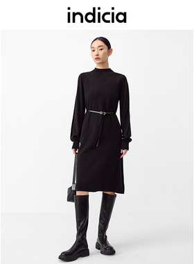 indicia4D210LQ407专柜正品标记女装羊毛气质针织连衣裙吊牌价899