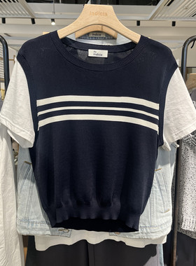 IndiciatheL2B5ZZ087专柜正品标记女装针梭假两件针织衫吊牌价569