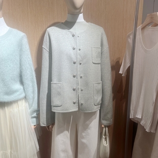 indicia4D209DY400专柜正品标记女小香风双面羊绒大衣吊牌价1689