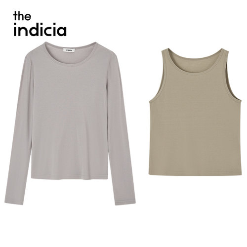 indiciaF2C5TX369F专柜正品标记女装假两件圆领T恤长袖吊牌价589