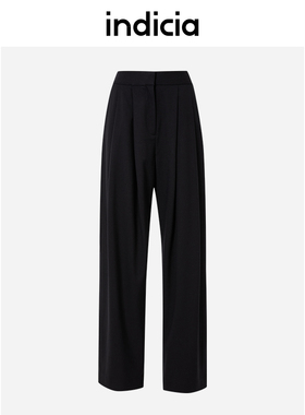 indicia4D212KZ519专柜正品标记女装羊毛直筒休闲裤吊牌价1089