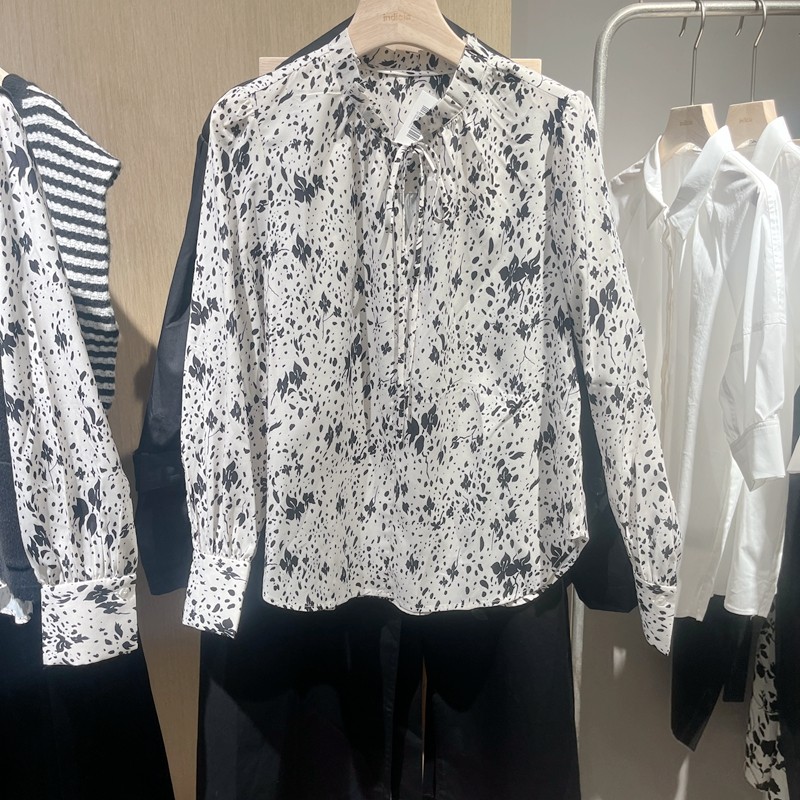 indicia5C307SY364专柜正品标记女装秋款通勤印花上衣吊牌价499