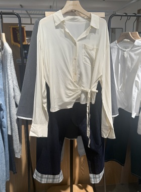 indiciaF2B5CS154C专柜正品标记女装桑蚕丝设计长袖衬衫吊牌1189