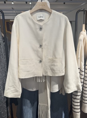 indiciaF2A5WT068C专柜正品标记女装款绵羊毛香风外套吊牌价1189