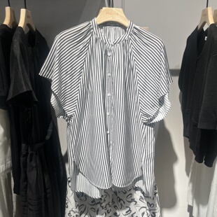吊牌价639 桑蚕丝文艺条纹衬衫 indiciaF2B5CS173F专柜正品 标记女装