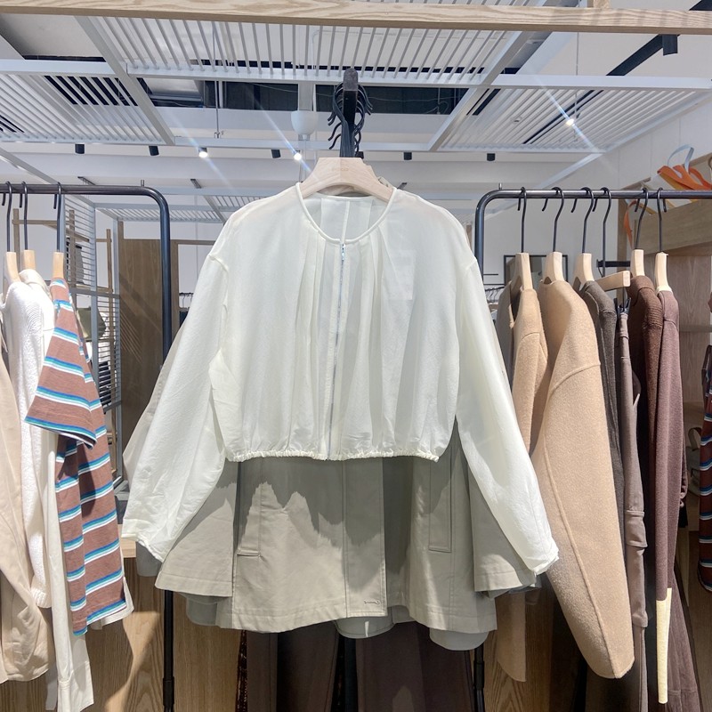 Indicia6B406WT333C专柜正品标记女装真丝混纺圆领外套吊牌价789