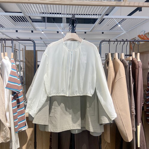 Indicia6B406WT333C专柜正品标记女装真丝混纺圆领外套吊牌价789