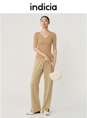 Indicia5C308ZZ400专柜正品标记女装V领针织衫打底上衣吊牌价489